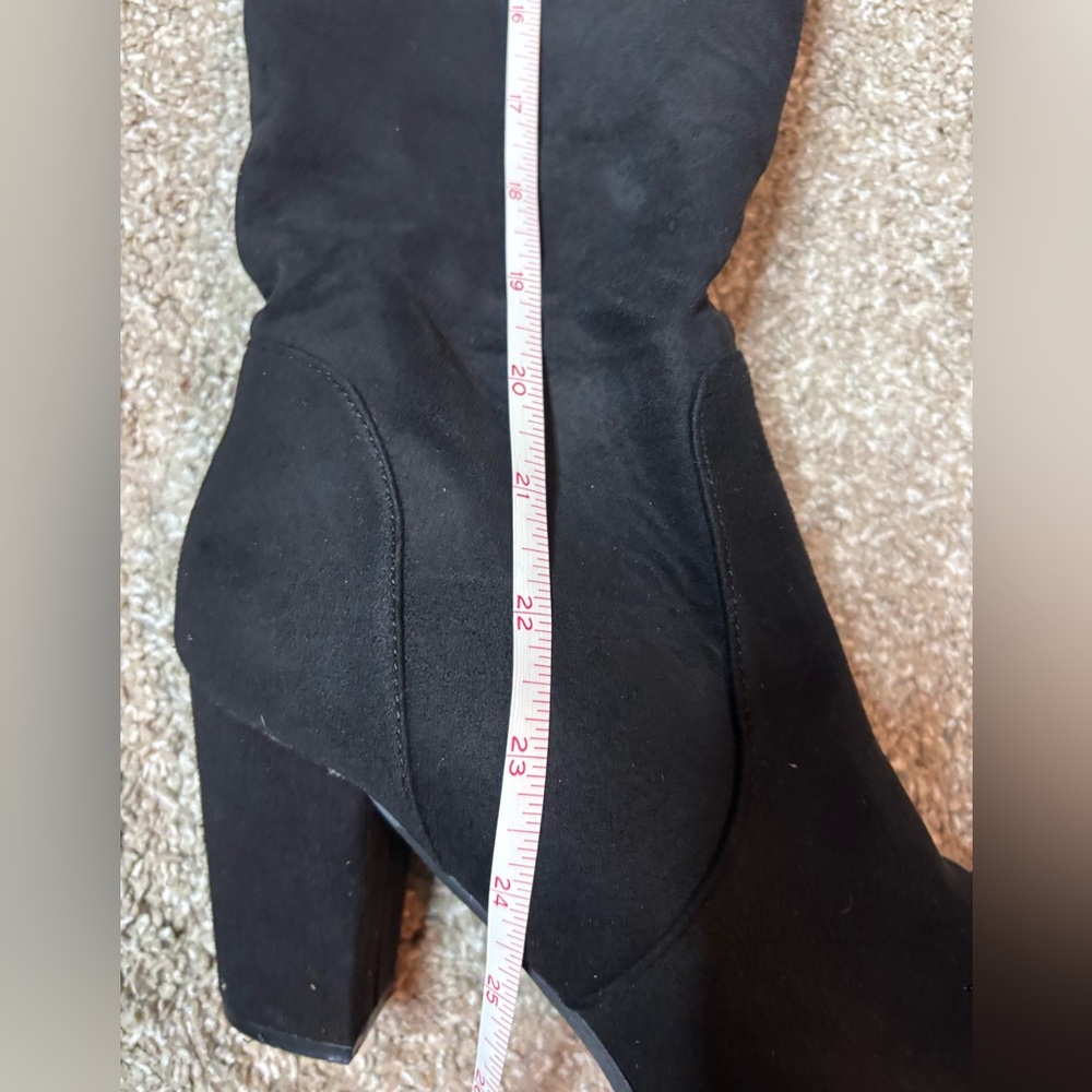 Dream Pairs Black Heeled Over-the-Knee Boots Size 8 Classic Winter Fall Neutral - Picture 6 of 13